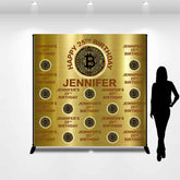 Lofaris Coin Gold Metal Texture Custom 25th Birthday Backdrop